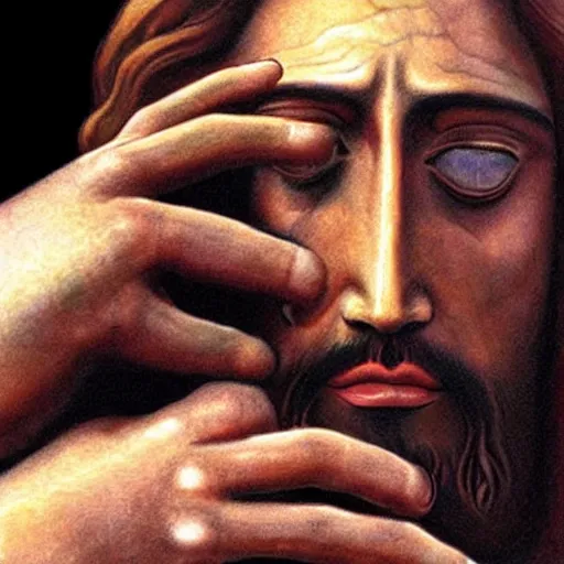 Image similar to jesus facepalm, photorealistic