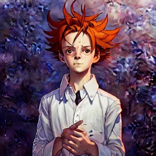 Portrait of Ray from the promised neverland, hair