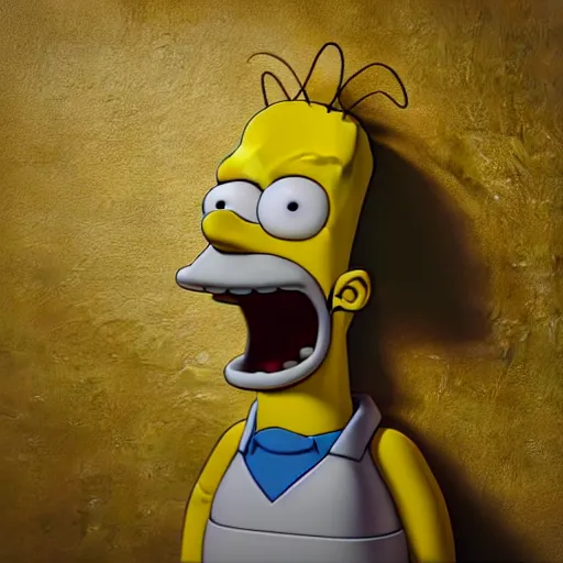 Prompt: ultra realistic render of The Simpson, octane render 8K, raytraced shadows, HDR, RTX 3090, refraction