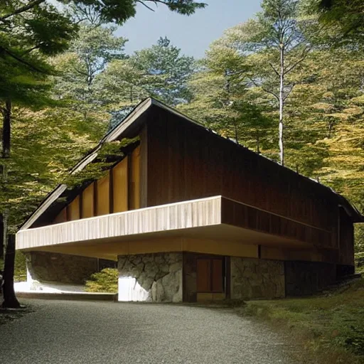 Prompt: “extravagant luxury mountain home, in Karuizawa, by Tadao Ando, modern rustic”