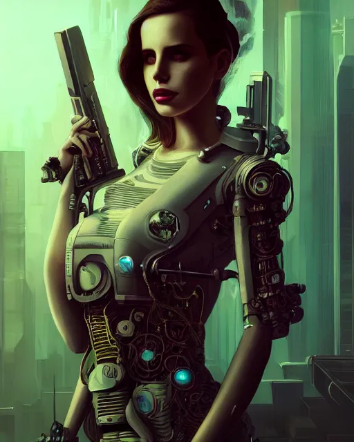 Image similar to portrait of lana del rey as a cyberpunk cyborg. roses, sci - fi, missing panels, intricate abstract upper body intricate artwork, by tooth wu, wlop, beeple, dan mumford. concept art, octane render, deviantart, greg rutkowski, cinematic, key art, hyperrealism, iridescent accents