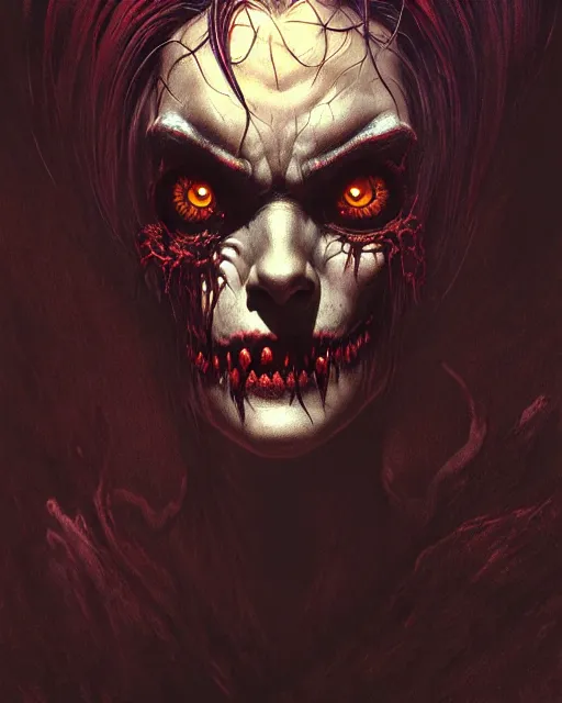 Image similar to widowmaker from overwatch, monster, character portrait, portrait, close up, concept art, intricate details, highly detailed, horror poster, horror, vintage horror art, realistic, terrifying, in the style of michael whelan, beksinski, and gustave dore