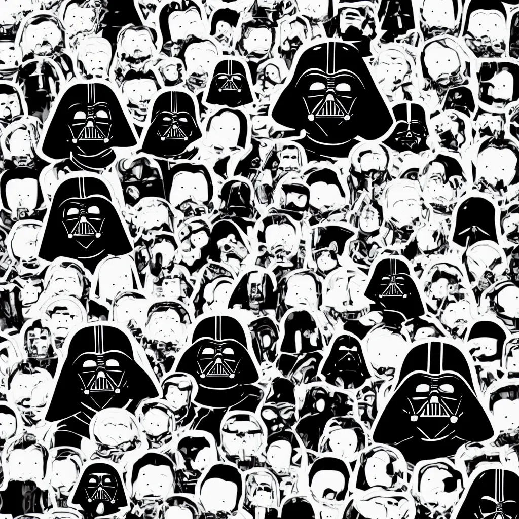 Image similar to Darth Vader laughing, in the style of South Park