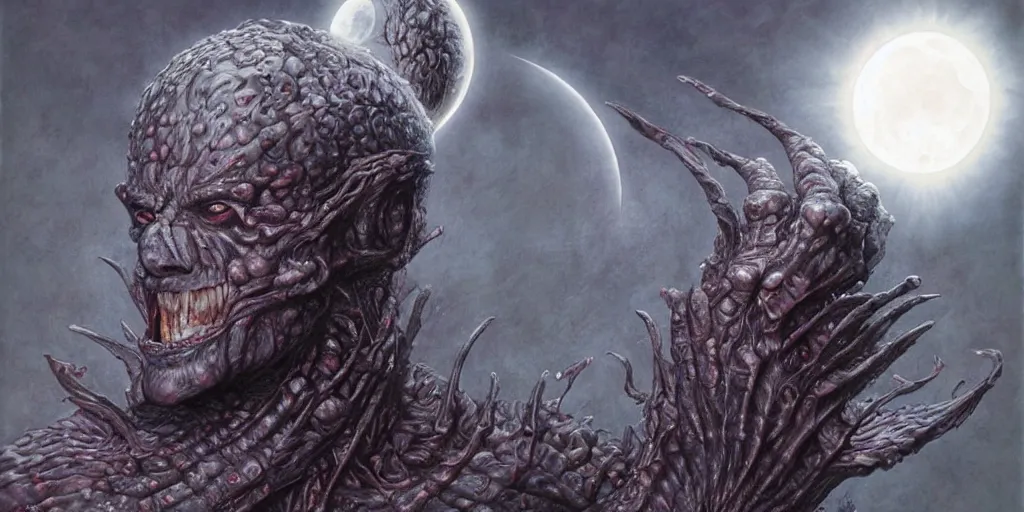 Image similar to the eclipse from berserk, griffith in armor, creepy, melting, since, horror, art by wayne barlowe, giger, artgerm