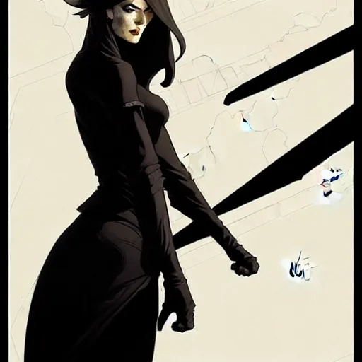 Image similar to rafael albuquerque comic art, peter mohrbacher, phil noto, artgerm, pretty mary elizabeth winstead witch, black dress, symmetrical eyes, long blonde hair