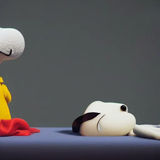 Prompt: Snoopy dying on operating table, Charlie Brown crying, Pixar CGI, octane render, 8k, whimsical