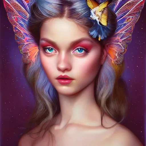 Image similar to fairy portrait, Pixar style, by Tristan Eaton Stanley Artgerm and Tom Bagshaw.