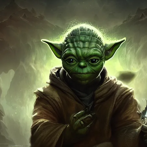 Prompt: Portrait of Yoda, League of Legends amazing splashscreen artwork, Gears of War, splash art,natural light, elegant, intricate, fantasy, atmospheric lighting, by Greg rutkowski, league of legends splash art, hd wallpaper, ultra high details