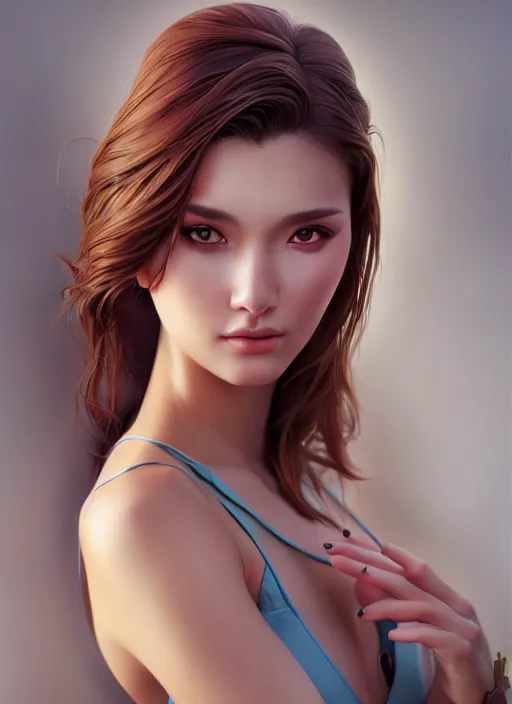 Image similar to photo of a gorgeous female in the style of stefan kostic, realistic, professionally, professionally color graded, half body shot, sharp focus, 8 k high definition, insanely detailed, intricate, elegant, art by stanley lau and artgerm