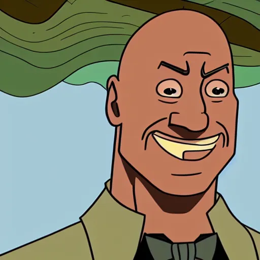 Prompt: dwayne johnson in the style of animated gravity falls