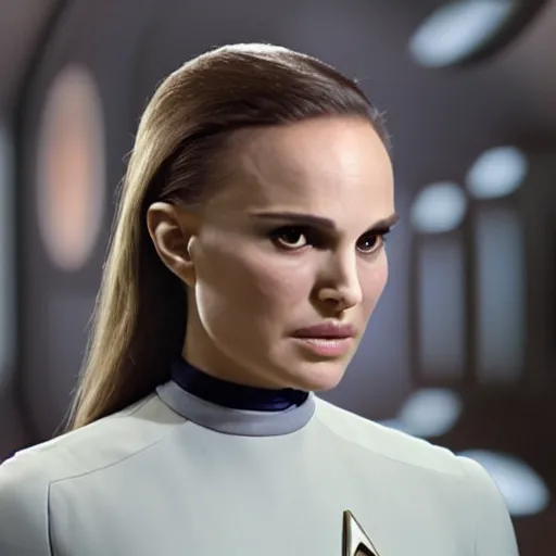 Image similar to Natalie Portman in Star Trek, (EOS 5DS R, ISO100, f/8, 1/125, 84mm, clear face, prime lense)