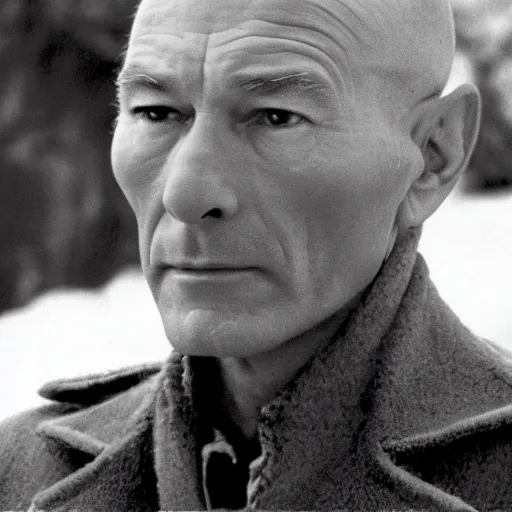 Prompt: film still of patrick stewart in the drama Samuel's Beckett's The Unnameable (1969)