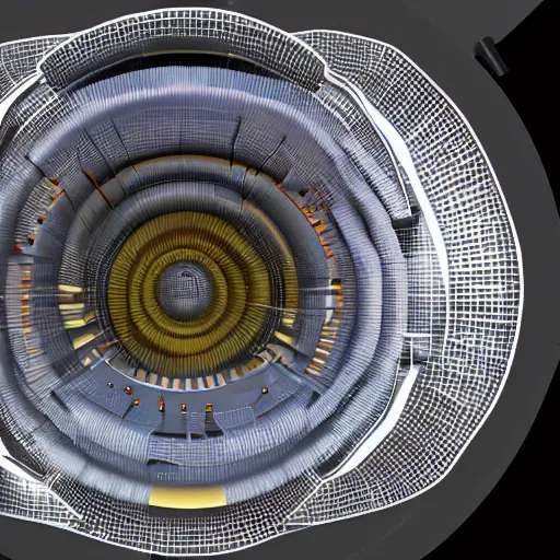 Image similar to cross-section of a tokamak reactor,