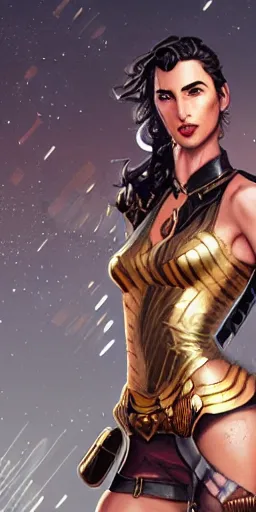 Prompt: highly detailed steampunk gal gadot standing, artgerm, greg rutkowski, magali villeneuve