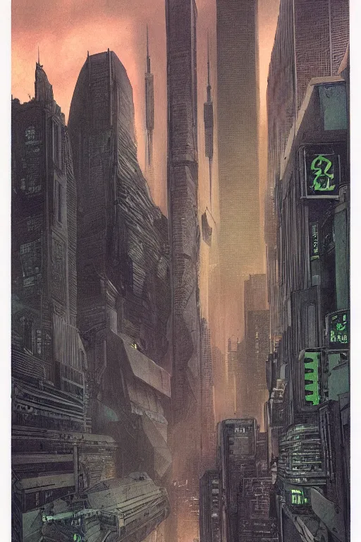 Image similar to Blade runner. concept art by James Gurney and Mœbius.