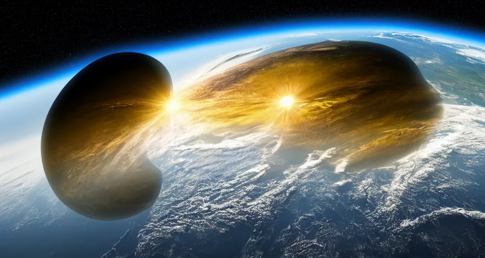 Image similar to earth from space with the cosmos and galaxy in the background