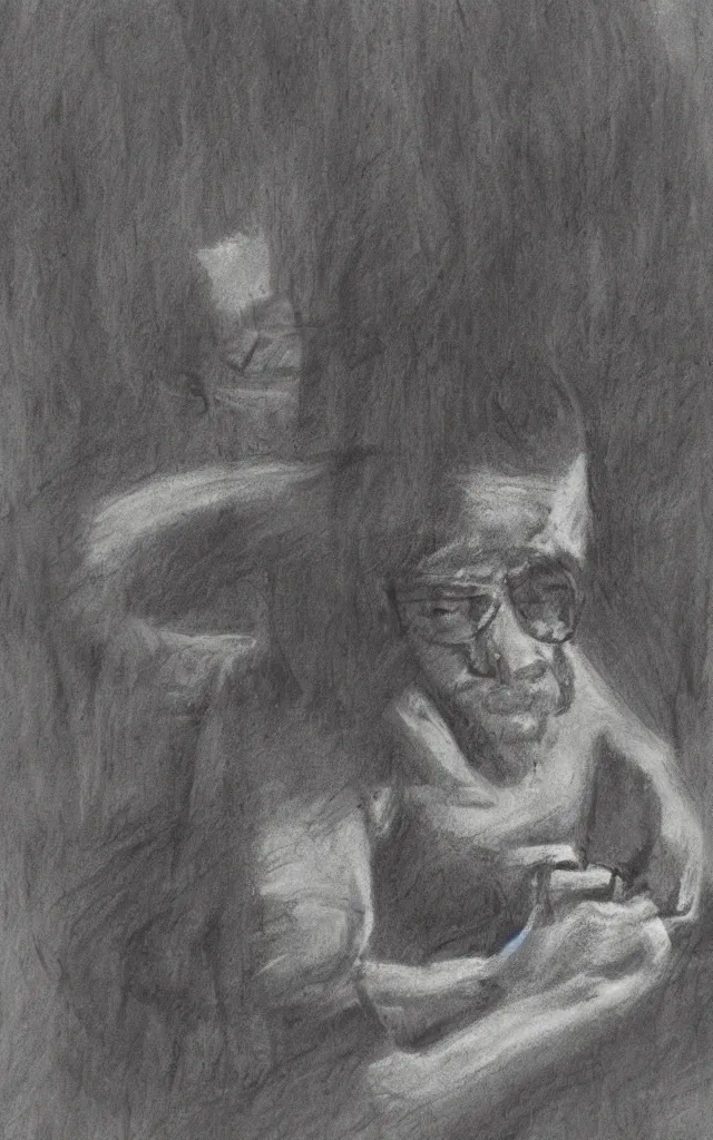 Prompt: charcoal drawing approving ( 1 9 6 7 ) | book cover artwork