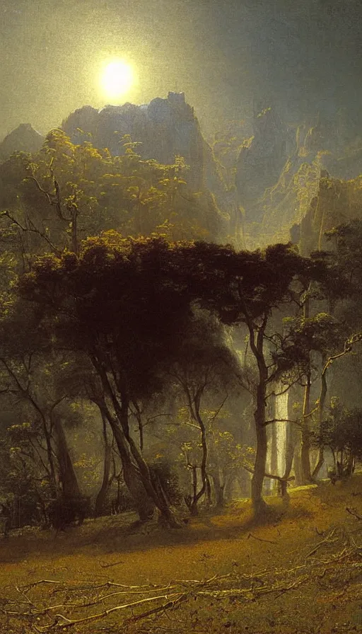 Image similar to techno artwork, by albert bierstadt,