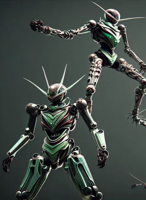 Image similar to kamen rider, mechanoid insects concept art, intricate detail, hyperrealistic art and illustration by irakli nadar and alexandre ferra, frostbite engine, unreal 5 engine highlly render, global illumination, detailed and intricate environment