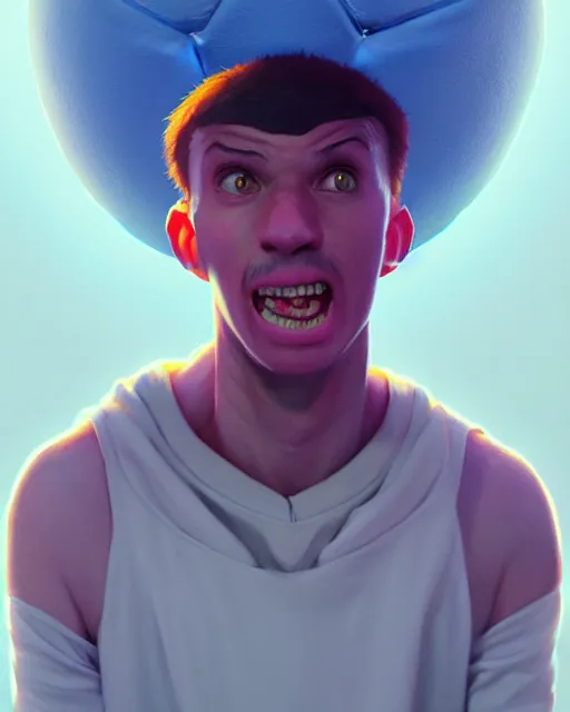 Prompt: highly detailed vfx portrait of a character of a basketball ball monster stephen bliss, chalk, unrealengine, greg rutkowski, loish, rhads, beeple, makoto shinkai and lois van baarle, ilya kuvshinov, rossdraws, tom bagshaw,