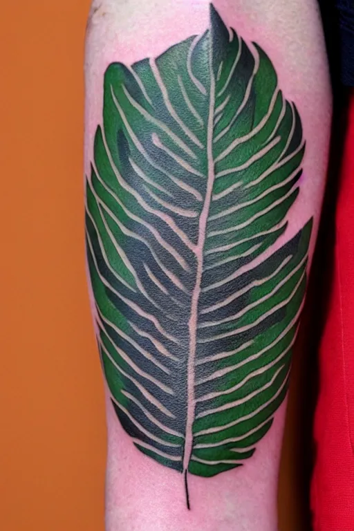 Green Leaf Band Temporary Tattoo