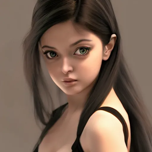 Image similar to beautiful anime cute teen girl resembling Aishwarya Rai, natural beauty expressive pose, art by mark brooks, but as a real life photograph, photorealism, daz3d genesis iray shaders, cinematic lighting, HDRI, 8k textures