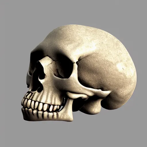 Prompt: real human skull with circluar digital eyes