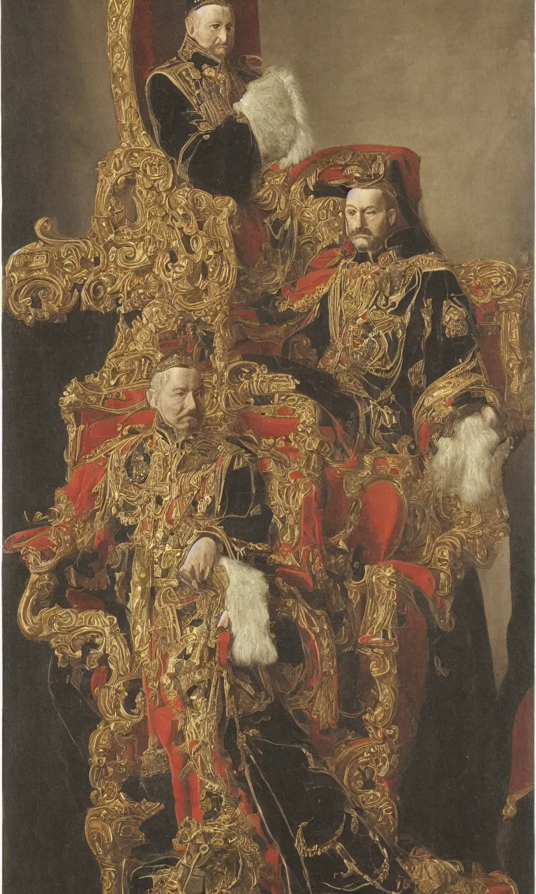 Image similar to portrait of the last emperor of Jupiter in his throne room