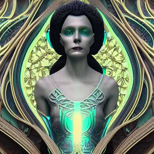 Image similar to artnouveau 4 d realistic unknown alien civilization goddesses portrait detailed 8 k