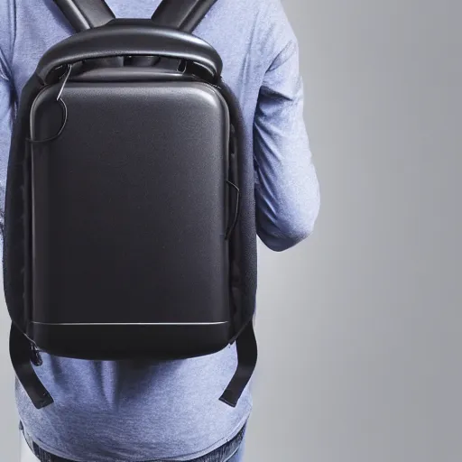 Prompt: The backpack, made by Apple, product photography