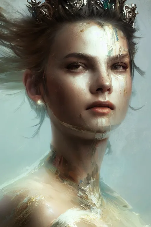 Image similar to trojan princess, gorgeous, close-up portrait, intricate, elegant, volumetric lighting, scenery, digital painting, highly detailed, artstation, sharp focus, illustration, concept art, ruan jia, steve mccurry