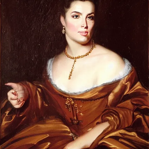 Image similar to portrait of kim kardashian by peter paul rubens