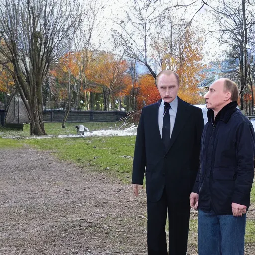 Image similar to walter white and putin in the park