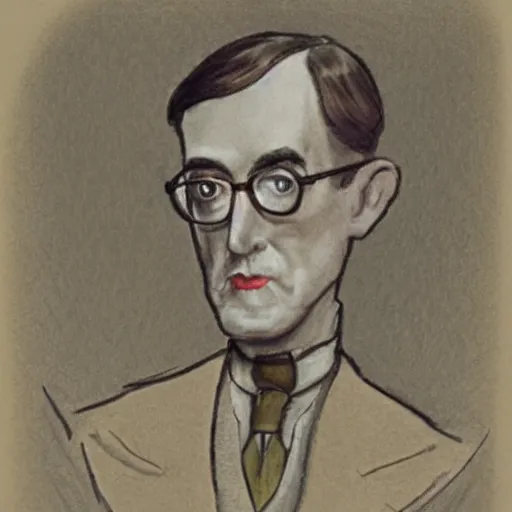 Prompt: jacob rees - mogg as a haunted edwardian pencil, studio lighting