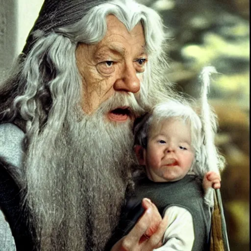 Image similar to gandalf as a Baby child