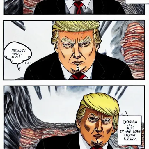 Prompt: Donald Trump in Attack on Titan