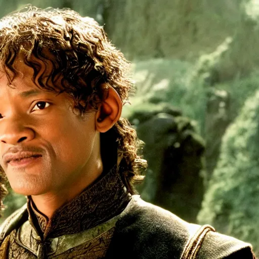 Image similar to will smith playing bilbo baggins in lord of the rings