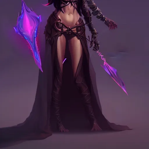 Image similar to dark sorceress full - body, highly detailed, wlop style, artstation, concept art, soft light, sharp focus, illustration, character design