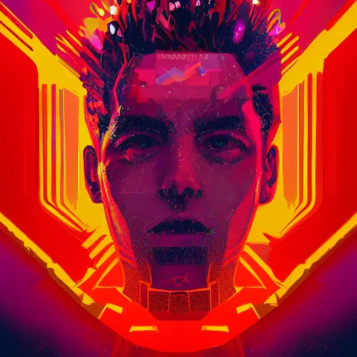 Prompt: exploding portrait by petros afshar, concept art by zhengyi wang, thomas scholes, tristan eaton