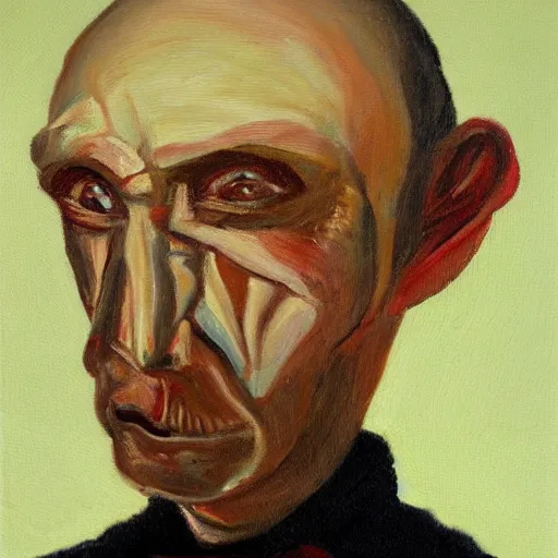 Prompt: oil painting of a french man with a disfigured face