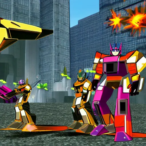 Prompt: transformers armada ( ps 2, 2 0 0 4 ) cut level