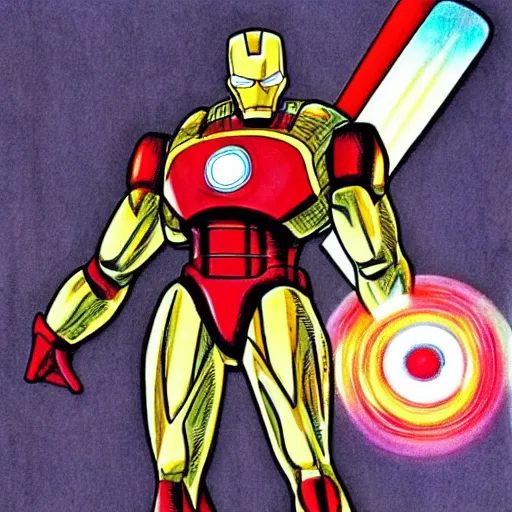 Image similar to iron man drawn by akira toriyama in dragon ball z style