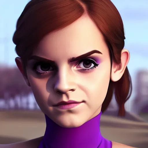 Image similar to emma watson dressed like waluigi in the style of sigeru miyamoto, dramatic lighting and composition, octane render, trending on artstation, concept art 8 k