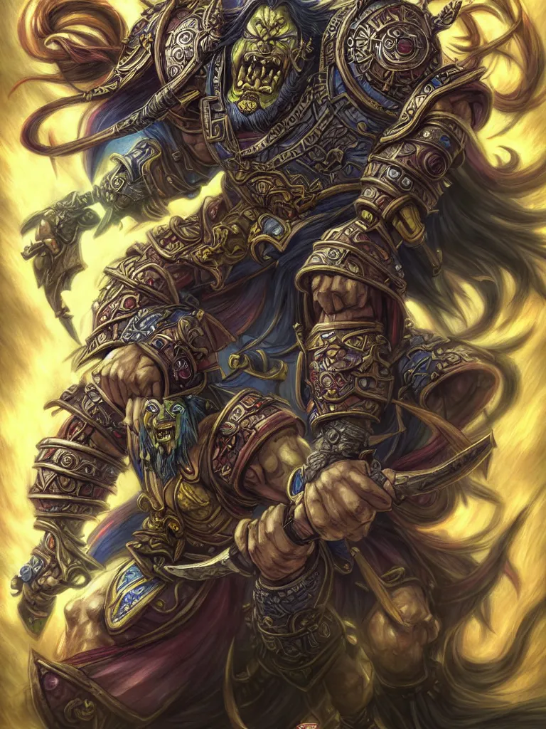 Prompt: Warcraft character in Japanese folklore style portrait drawn by Katsuhiro Otomo, photorealistic style, intricate detailed oil painting, detailed illustration, oil painting, painterly feeling, centric composition singular character