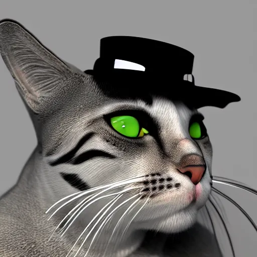 Image similar to ultra realistic cat smoking cigarette wearing mafia hat, ultra realistic, 8 k resolution, detailed, real life