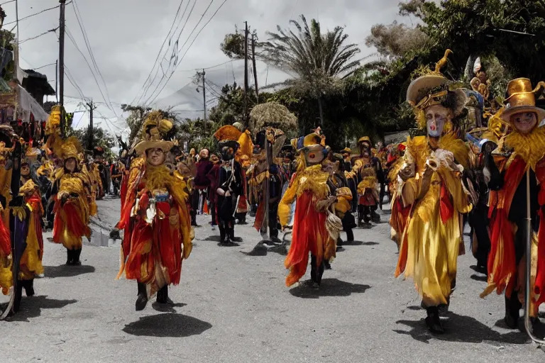 Image similar to cinematography parade in san magel de ayende by Emmanuel Lubezki