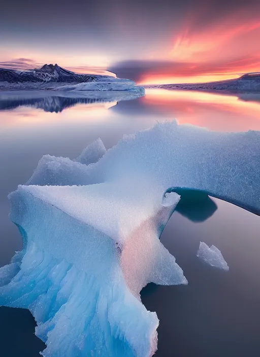 Image similar to landscape photography by marc adamus glacial lake jokulsarlon sunset lake