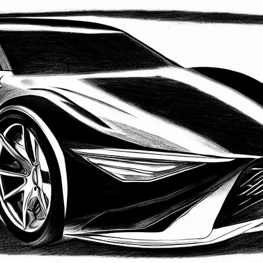 Image similar to ballpoint pen drawing of the batmobile