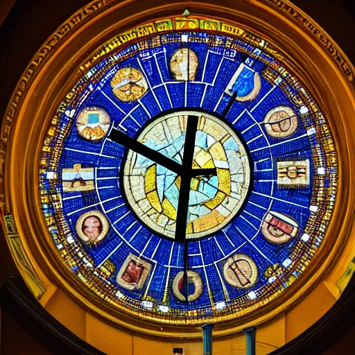 Image similar to a large church with a clock on the top of it, a mosaic by avigdor arikha, trending on unsplash, orphism, photo taken with ektachrome, photo taken with nikon d 7 5 0, photo taken with provia