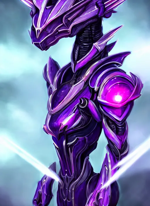 Image similar to cinematic bust shot, cosmic beautiful stunning giant robot mecha hot female dragon goddess, sharp spines, sharp metal ears, smooth purple eyes, smooth fuschia skin, elegant smooth silver armor, nebula size, epic proportions, epic scale, macro furry, furry art, dragon art, goddess art, giantess art, warframe, warframe fanart, furaffinity, octane